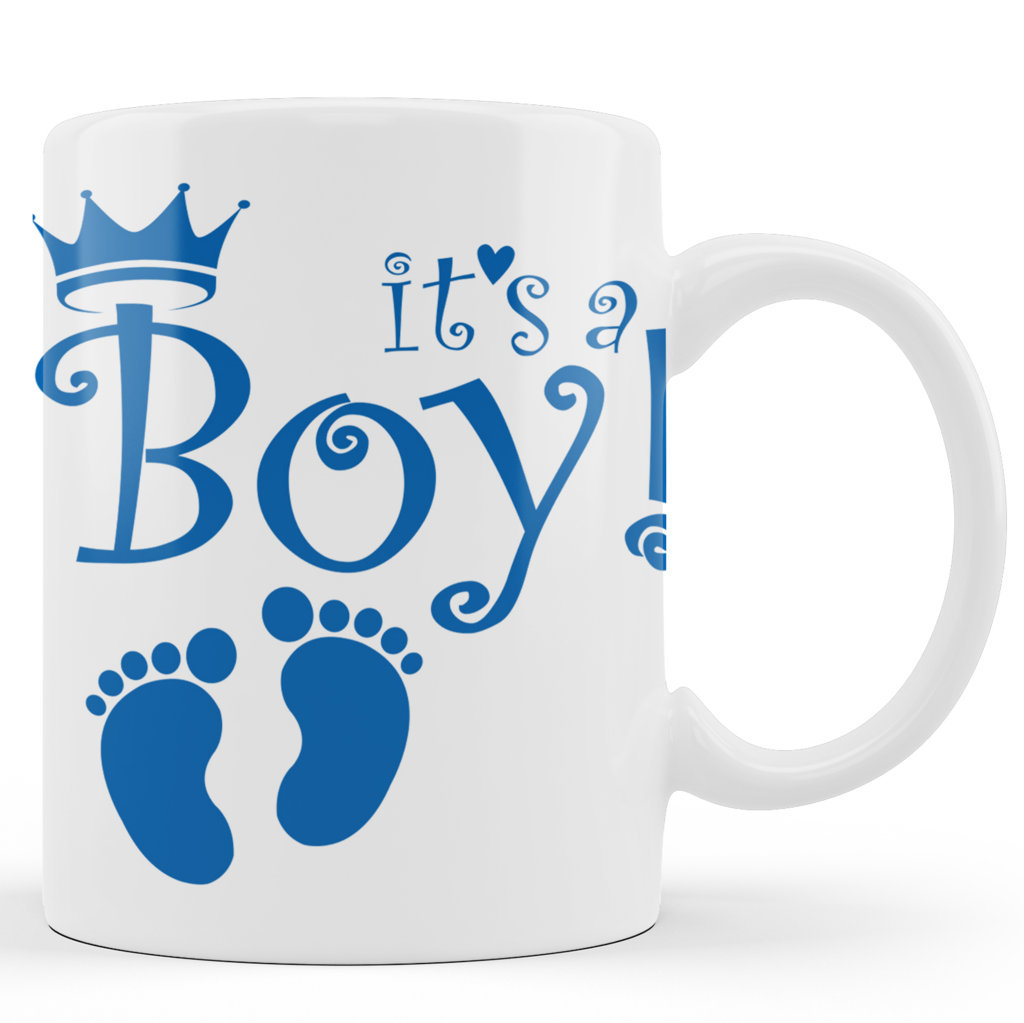 Printed Ceramic Coffee Mug | For Loved Ones | Baby Shower Gifts | Its a Boy | 325 Ml.